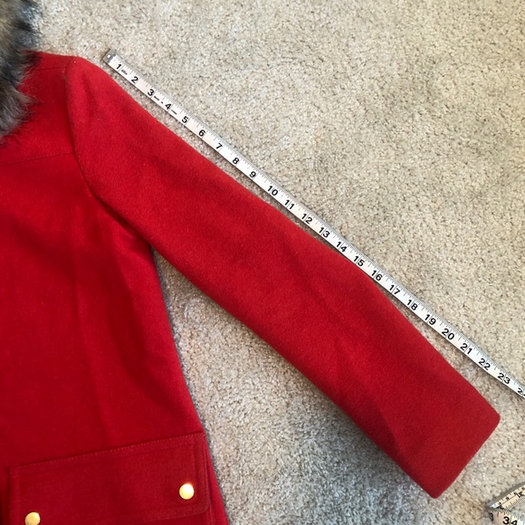 J. Crew Red Chateau Parka With Faux Fur Hood Womens Size 0 Winter Coat Jacket - Picture 11 of 13